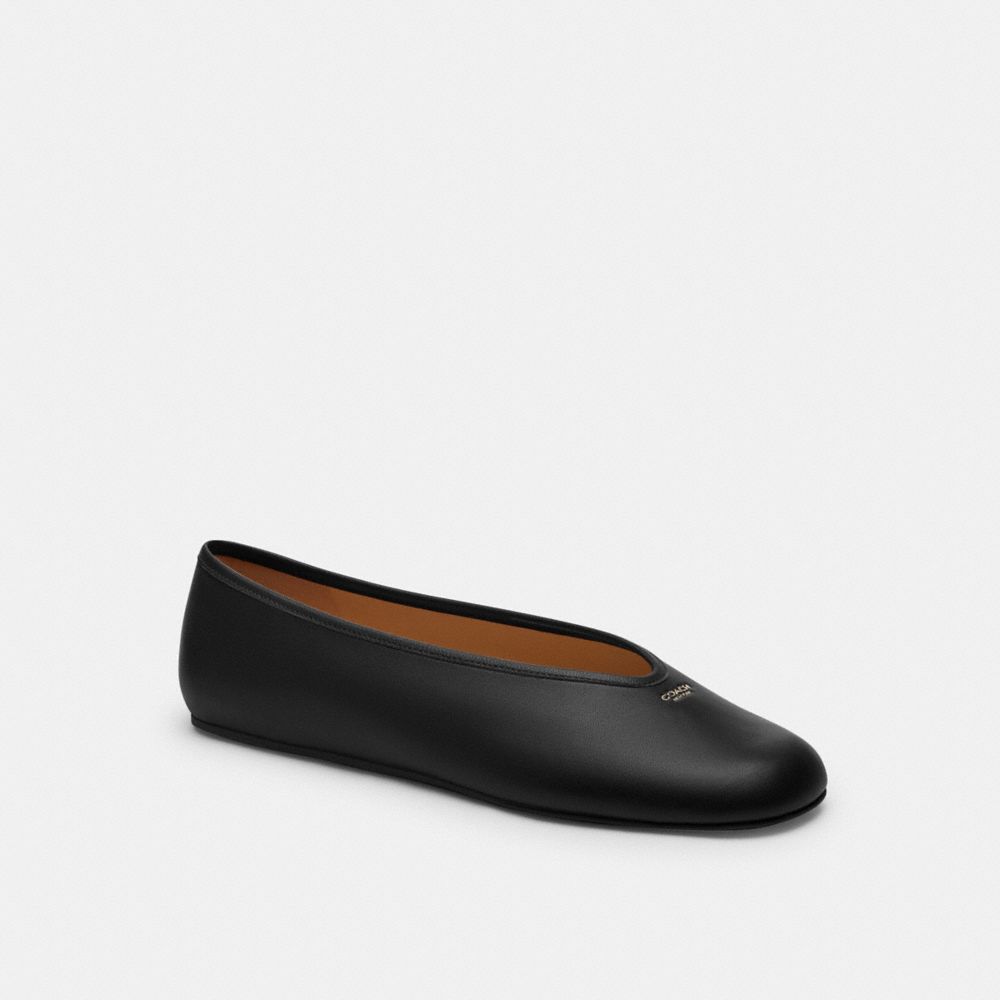 COACH®,Houston Ballet Flat,Lining Leather,Leather,Vegan Leather,Rubber,Faux Leather,Ballet Flats,Flexible,Flexible Insole,...,Black,Front View