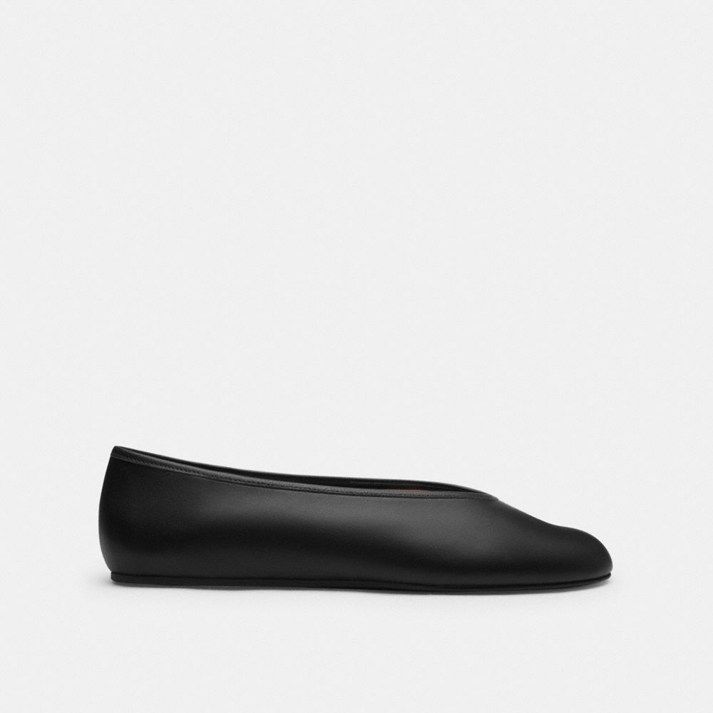COACH®,Houston Ballet Flat,Lining Leather,Leather,Vegan Leather,Rubber,Faux Leather,Ballet Flats,Flexible,Flexible Insole,...,Black,Angle View