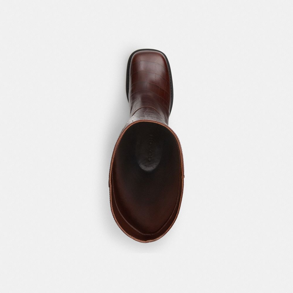 COACH®,Sculpted C Tall Boot,Brown,Inside View,Top View