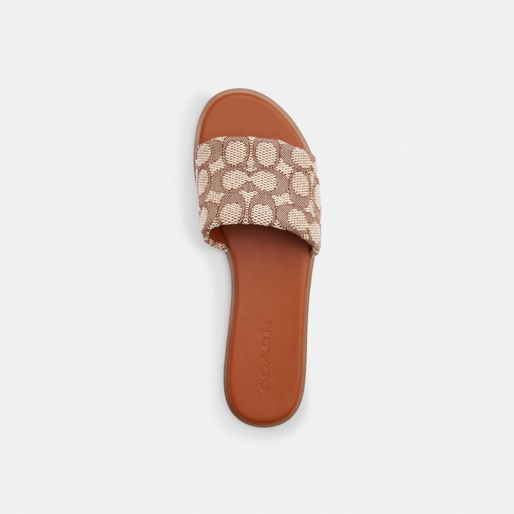 COACH®,Holly Sandal In Signature Textile Jacquard,Cotton,Polyester,Recycled Polyester,Cotton Blend,Vegan Leather,Recycled ...,Multi Color,Inside View,Top View