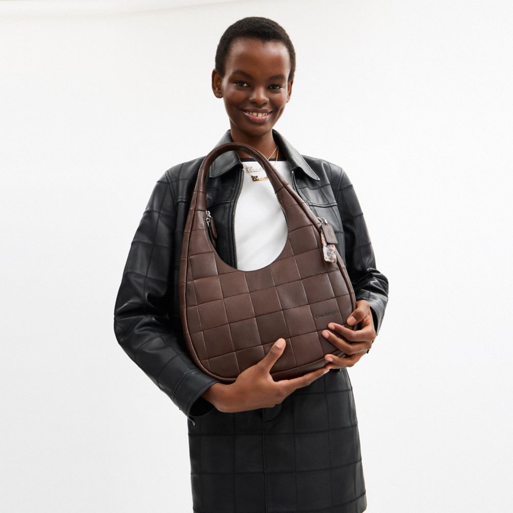 COACH®,Alter/Ego Crescent Shoulder Bag In Upcrafted Leather,Lining Recycled Polyester,Polyester,Recycled Polyester,Leather...,Brown,Detail View