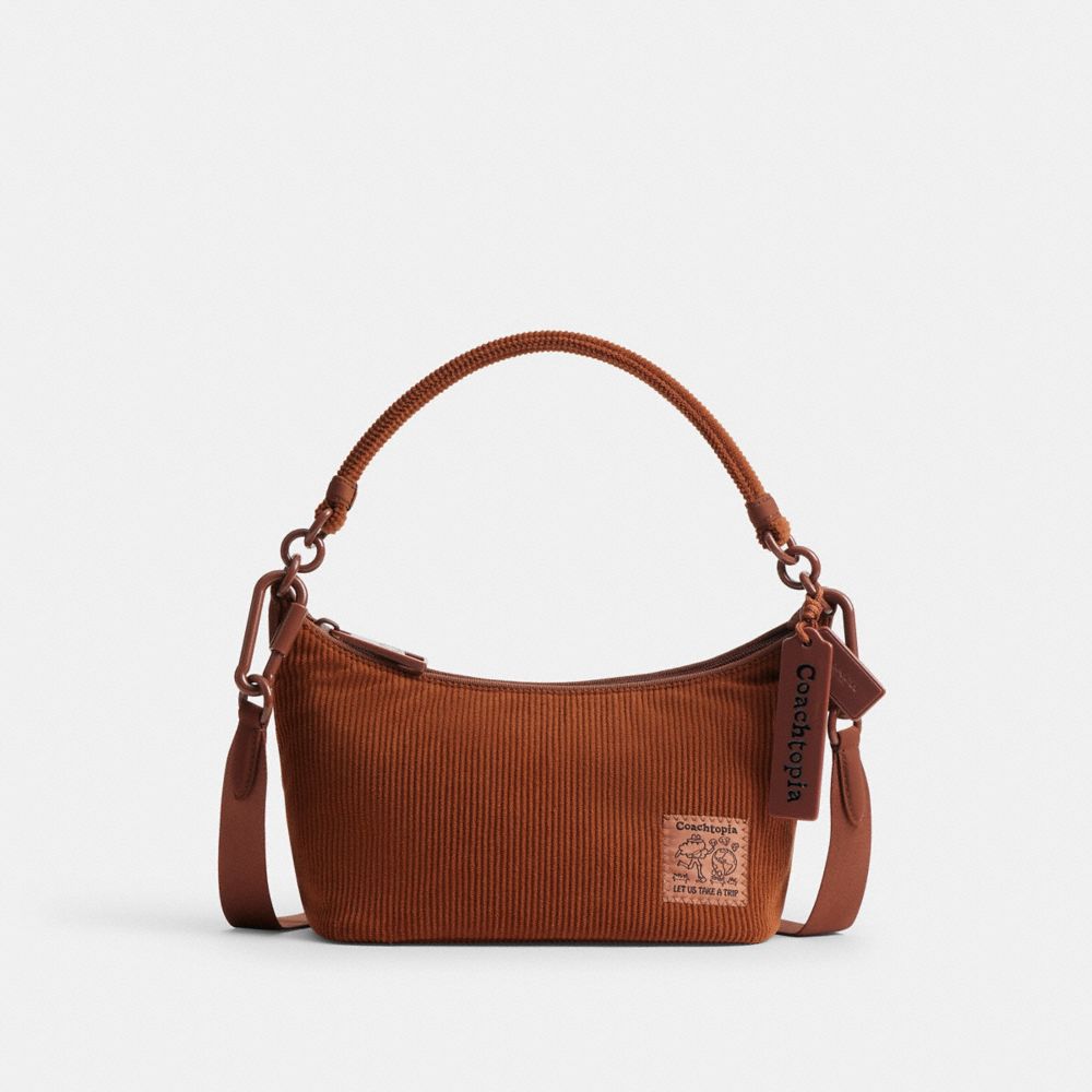 COACH®,Coachtopia Loop Shoulder Bag In Corduroy,Recycled Polyester,Corduroy,Polyester,Shoulder Bag,Metal Material,Plastic,...,Brown,Front View