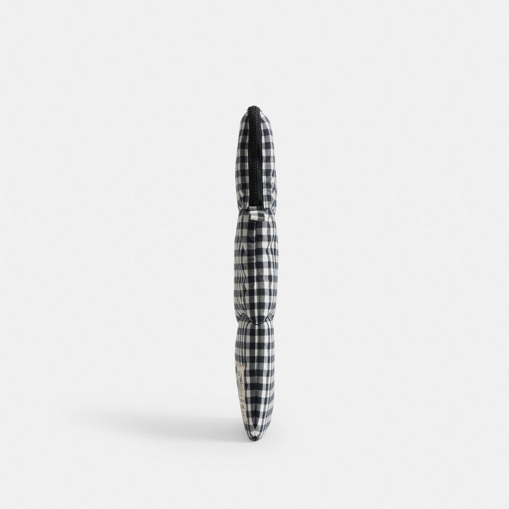 COACH®,Coachtopia Loop Laptop Sleeve With Wavy Quilting In Gingham,Recycled Polyester,Laptop Sleeve,Plastic,Applique,Logo,...,Multi Color,Group View