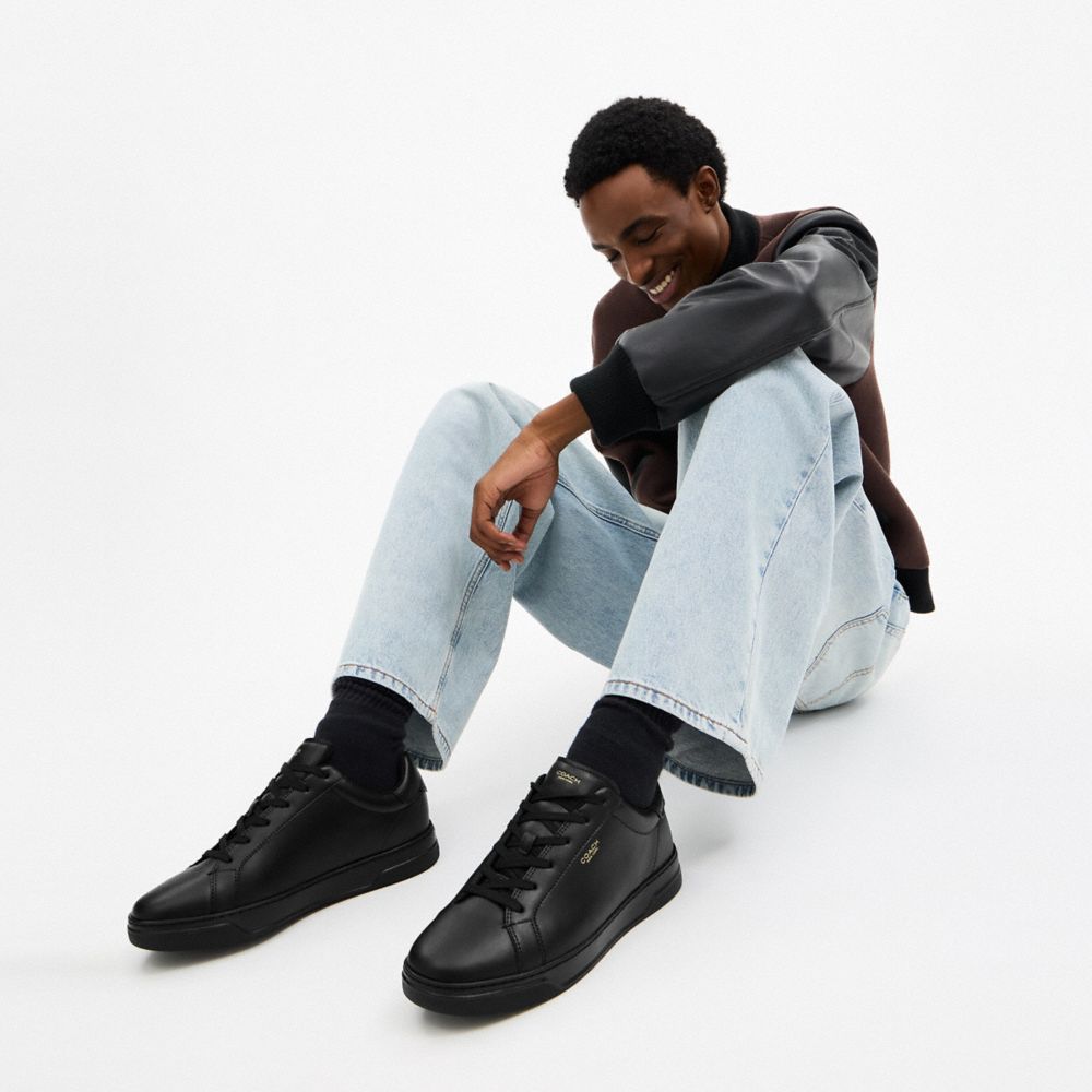 COACH®,High Line Sneaker,EVA,Leather,Casual,Low Top,Fabric,Shoelaces,Breathable,Casual,Black,Detail View