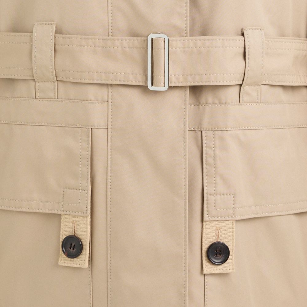 COACH®,Restored Belted Utility Jacket,Cotton,Polyester,Trench,Waterproof,Casual,Beige,Scale View