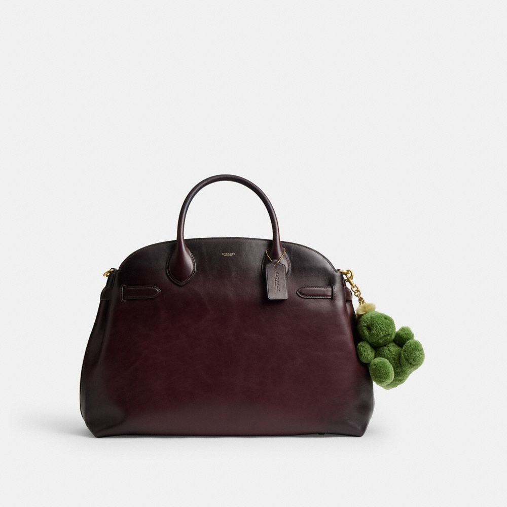 COACH®,Little Rexy Bag Charm In Shearling,Green,Angle View