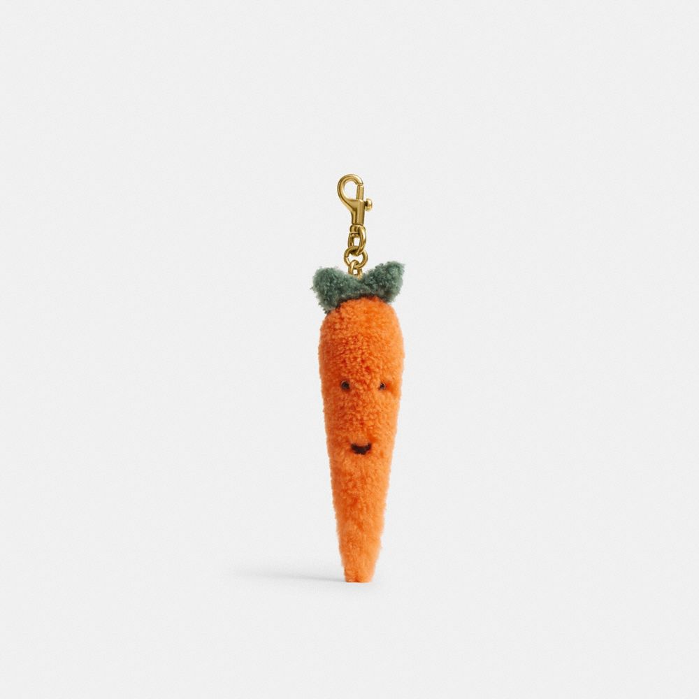 COACH®,Carroty Bag Charm In Shearling,Shearling,Soft Wool,Bag Charm,Pendant,Shearling,Embellished,Key Ring,Compact,Padded,...,Orange,Front View