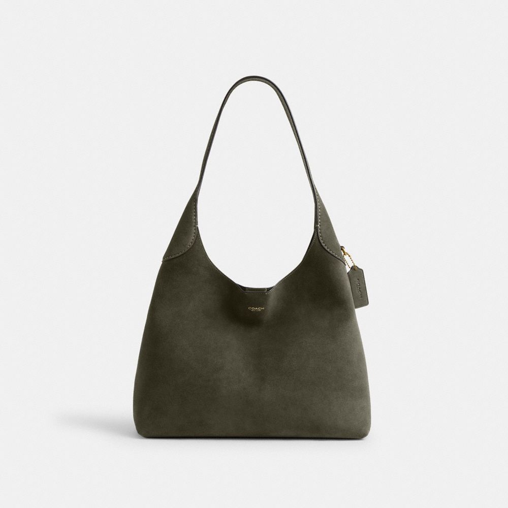 COACH®,Brooklyn Shoulder Bag 34,Olive,Front View