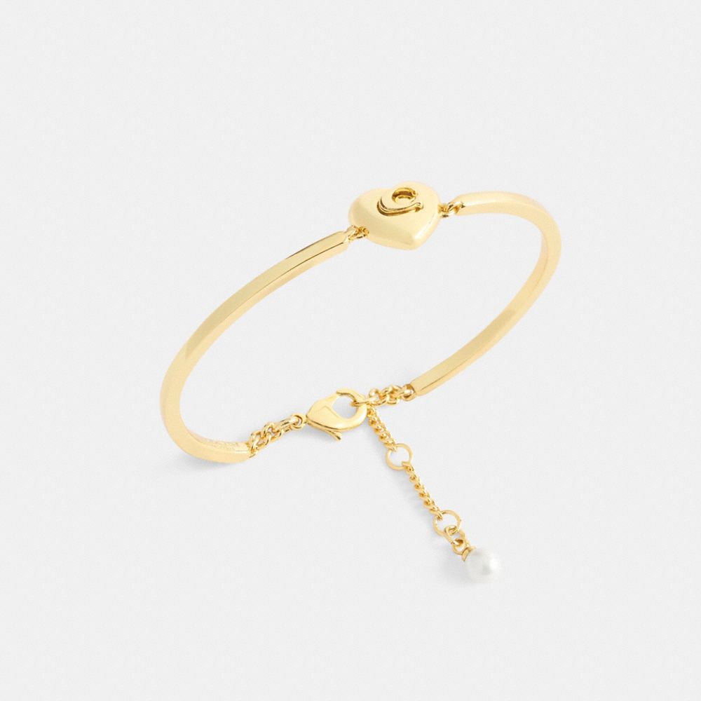 COACH®,Signature Heart Bracelet,,Inside View,Top View