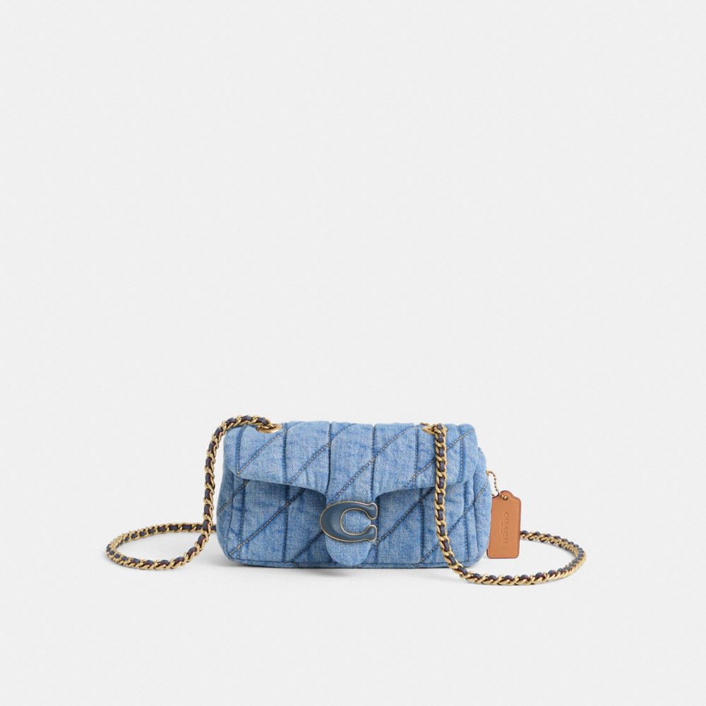 COACH®,Restored Tabby Shoulder Bag 20 With Quilting,Blue,Front View