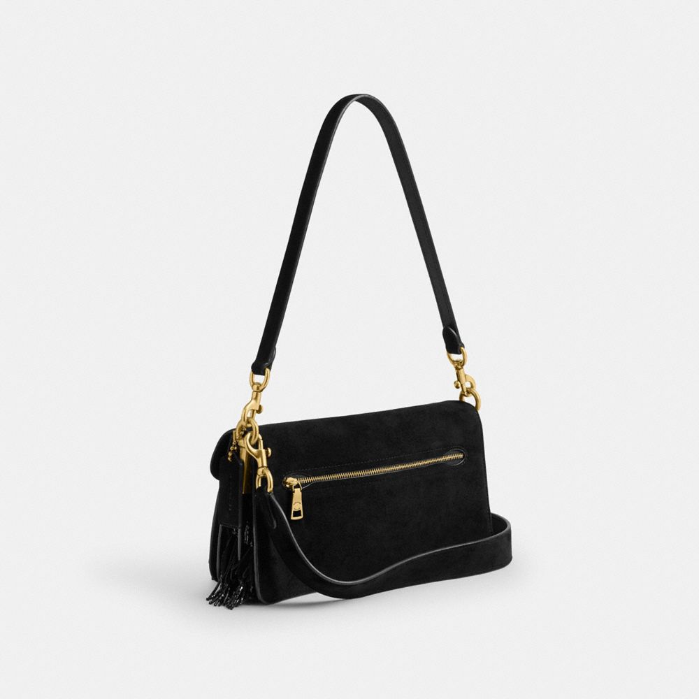 COACH®,Tabby Shoulder Bag 26 With Crystal Beaded Fringe,Leather,Lining Leather,Suede,Shoulder Bag,Crystal,Beaded,Embellish...,Black,Angle View