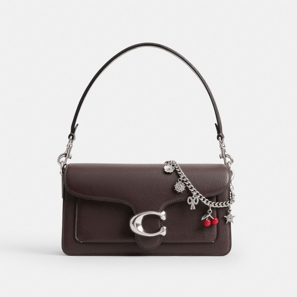 COACH®,Crystal Motif Chain Bag Charm,Red,Angle View
