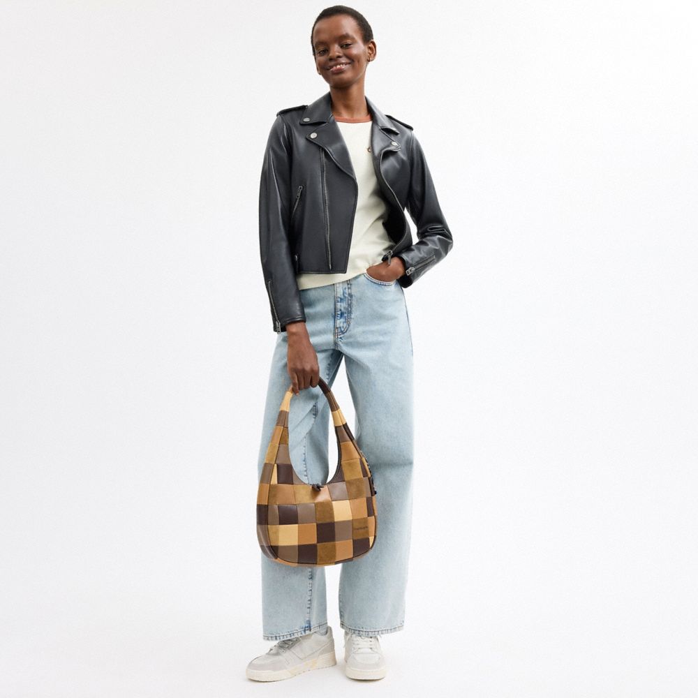 COACH®,Alter/Ego Crescent Shoulder Bag In Upcrafted Suede And Upcrafted Leather,Multi Color,Detail View