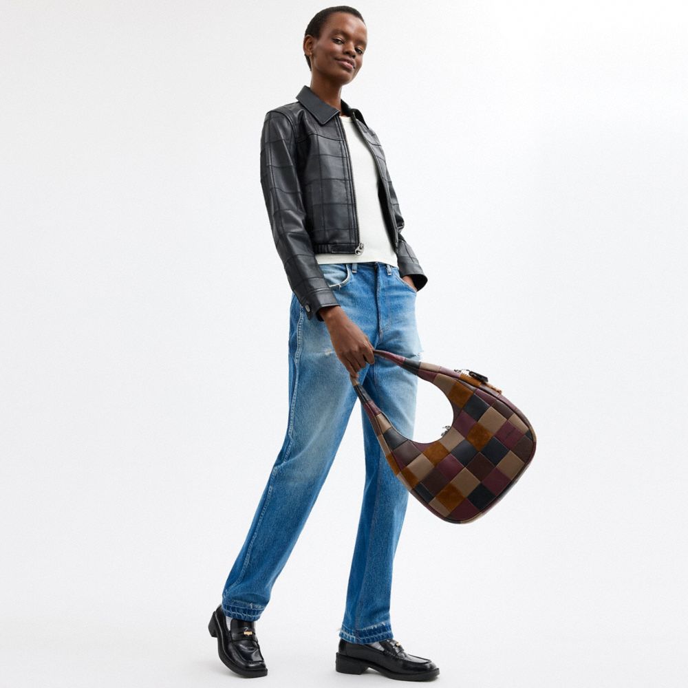 COACH®,Alter/Ego Crescent Shoulder Bag In Upcrafted Suede And Upcrafted Leather,Multi Color,Detail View