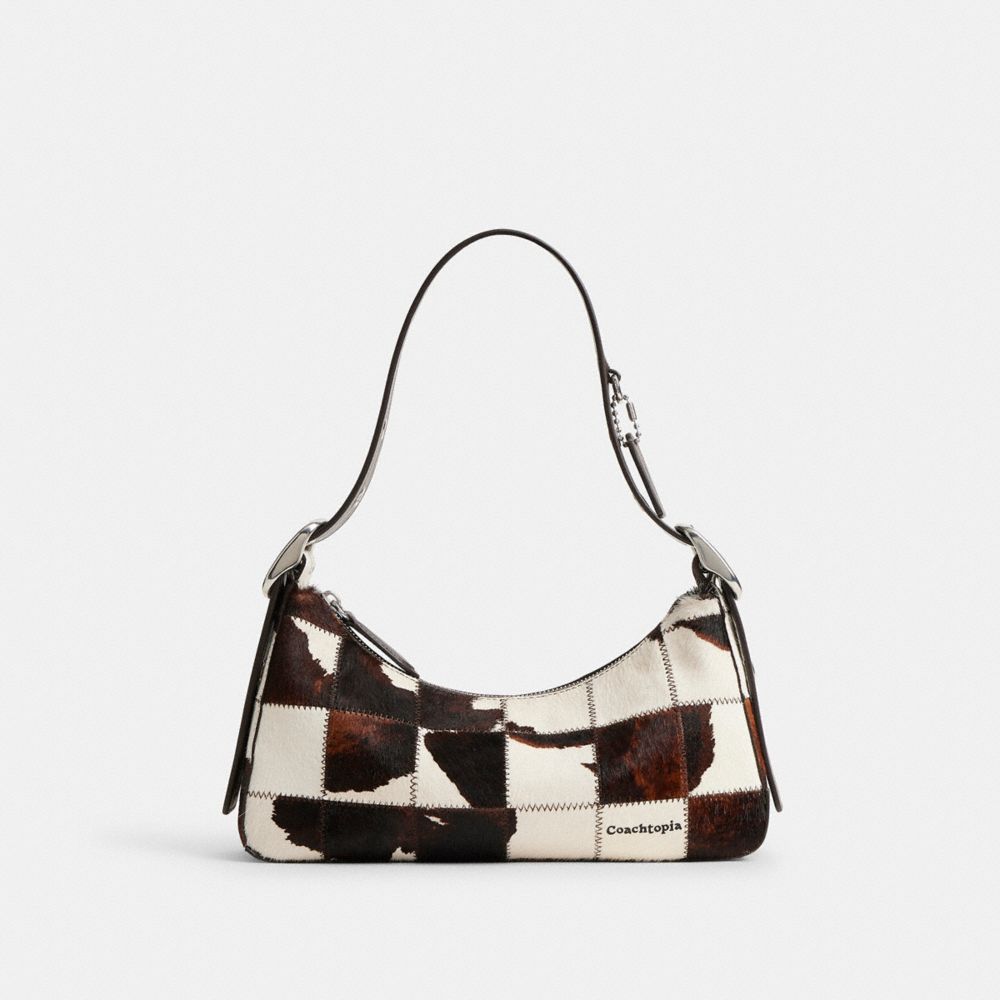 COACH®,Shoulder Bag In Upcrafted Haircalf With Cow Print,,Front View