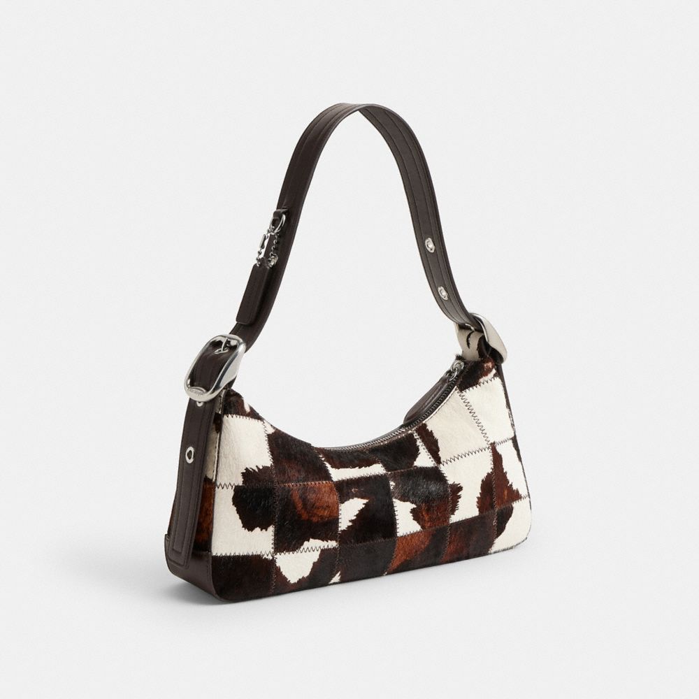 COACH®,Shoulder Bag In Upcrafted Haircalf With Cow Print,,Angle View