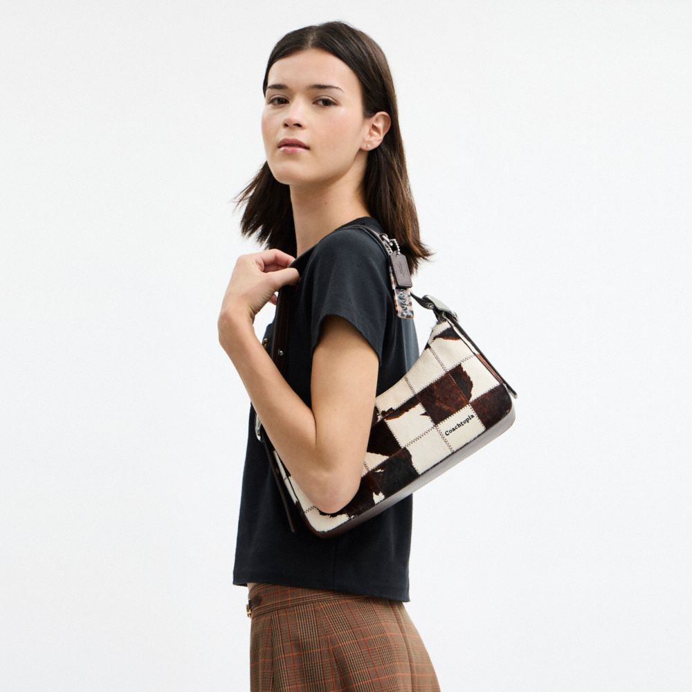 COACH®,Shoulder Bag In Upcrafted Haircalf With Cow Print,,Detail View