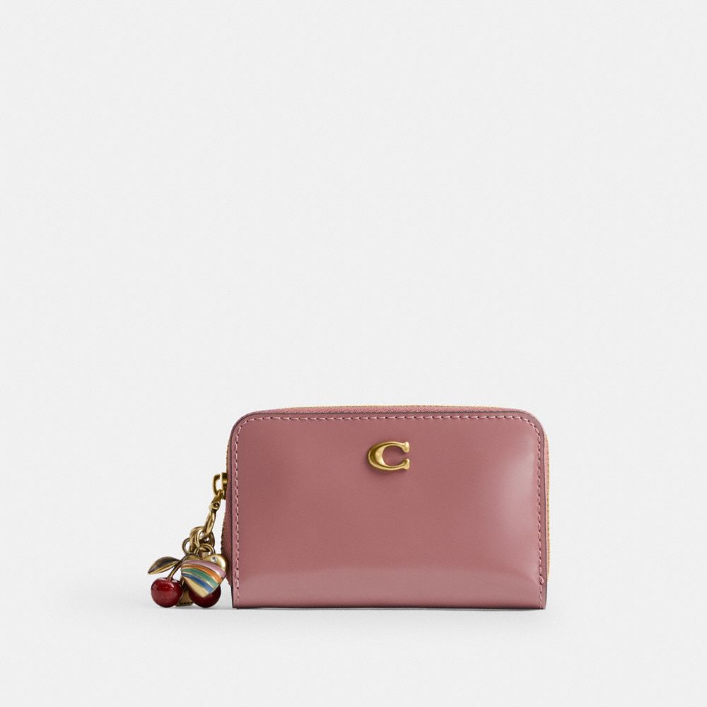 COACH®,Essential Small Zip Around Card Case With Charms,,Front View