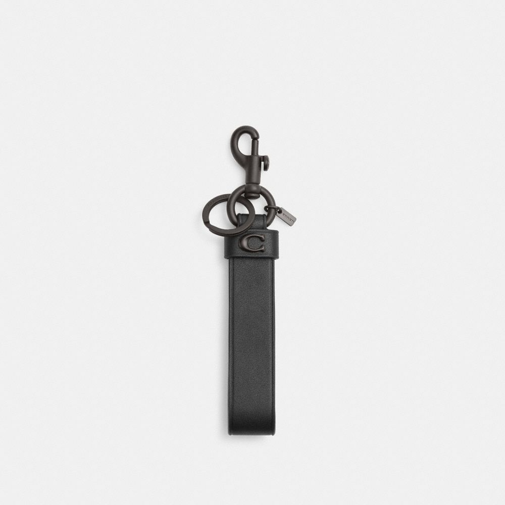 COACH®,Loop Bag Charm,Black,Front View