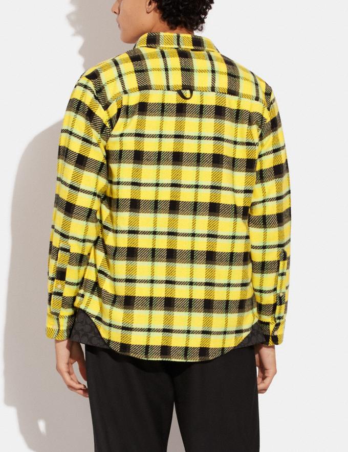 Coach Oversized Flannel Shirt Yellow Multi DEFAULT_CATEGORY Alternate View 2