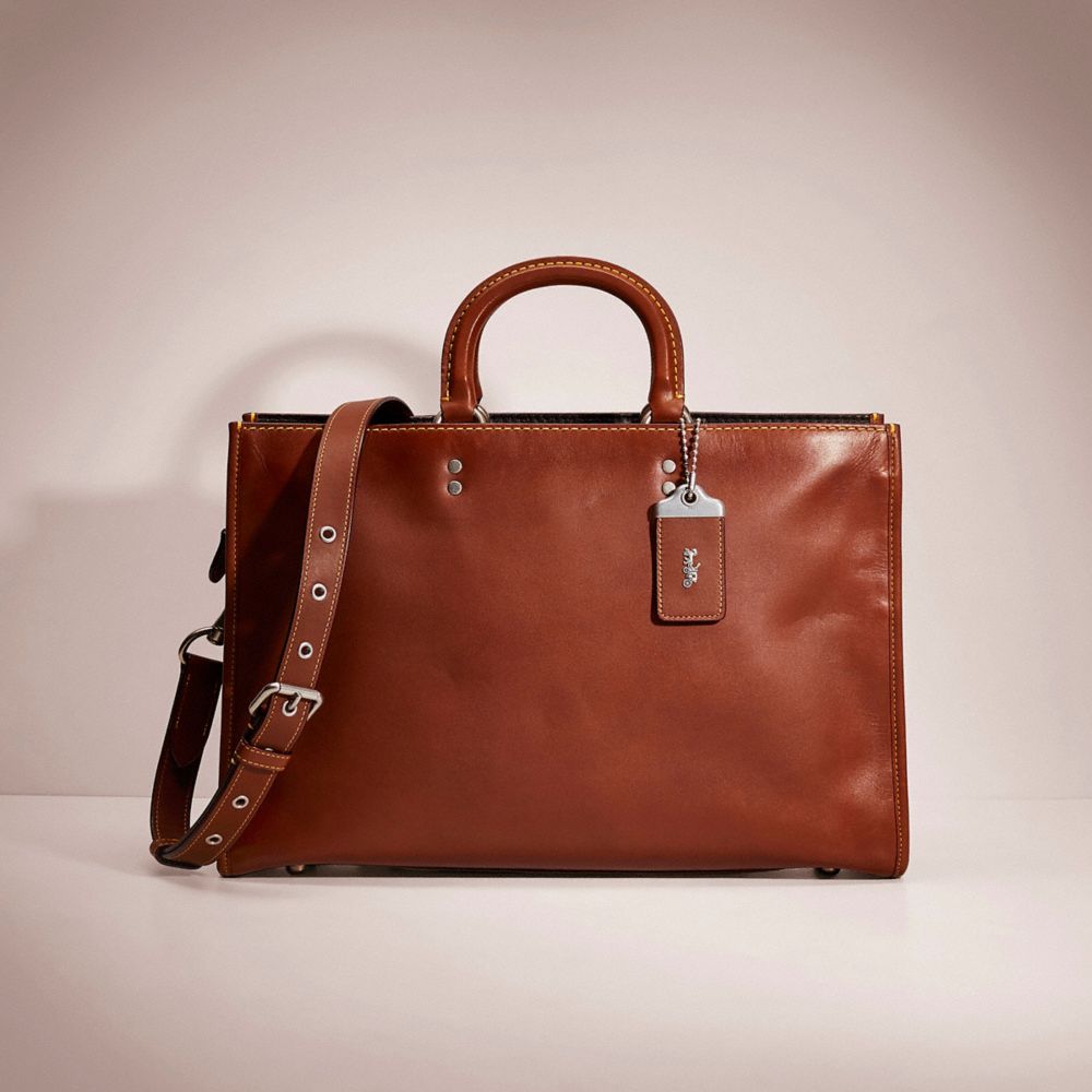 COACH®,RESTORED ROGUE BRIEF,Glovetanned Leather,Large,,Front View