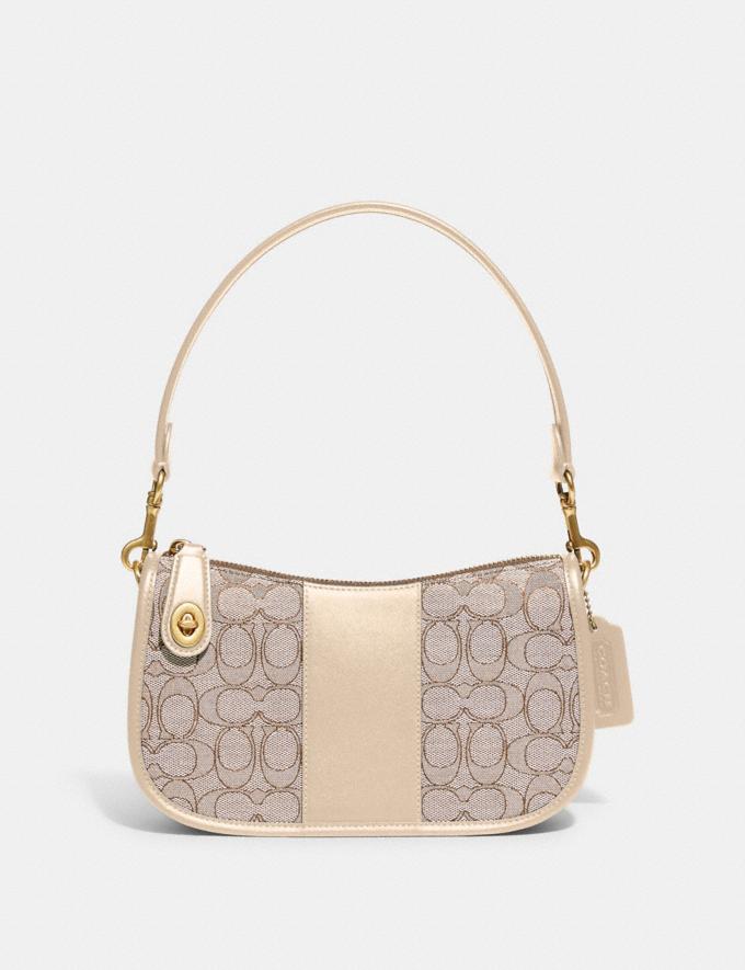 Coach Swinger in Signature Jacquard B4/Stone Ivory New Women's New Arrivals Bestsellers  