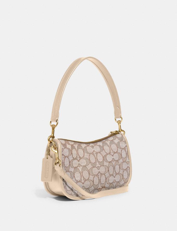 Coach Swinger in Signature Jacquard B4/Stone Ivory New Women's New Arrivals Bestsellers Alternate View 1