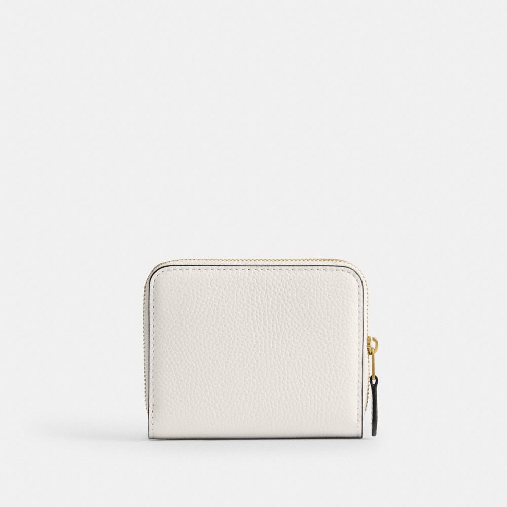 COACH®,Essential Billfold Wallet,Leather,Bi Fold,Metal,Logo,Casual,White,Back View
