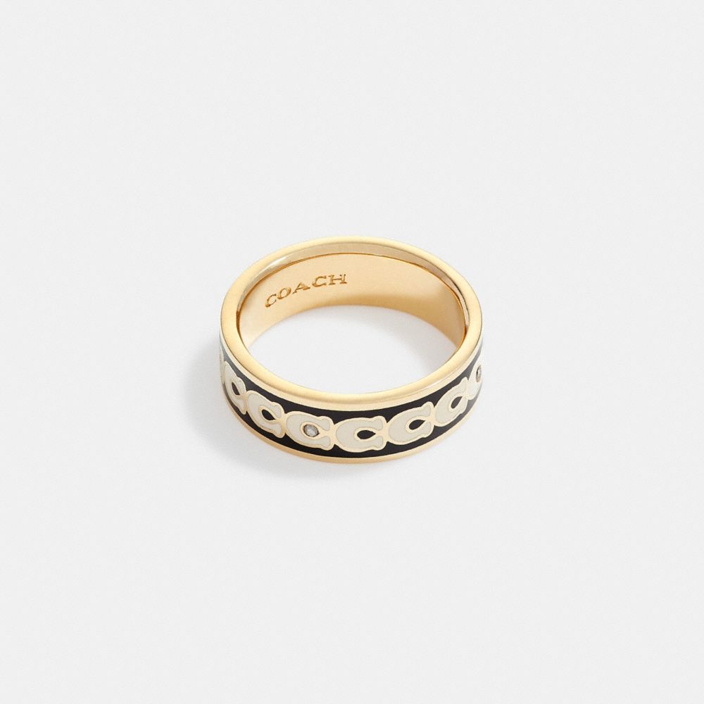 COACH®,SIGNATURE ENAMEL RING,enamel,,Front View