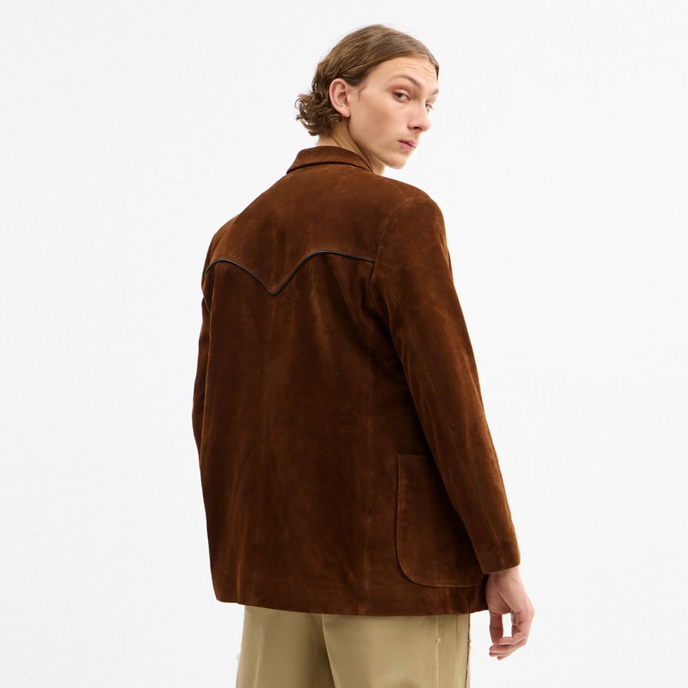COACH®,Suede Western Blazer,,Scale View