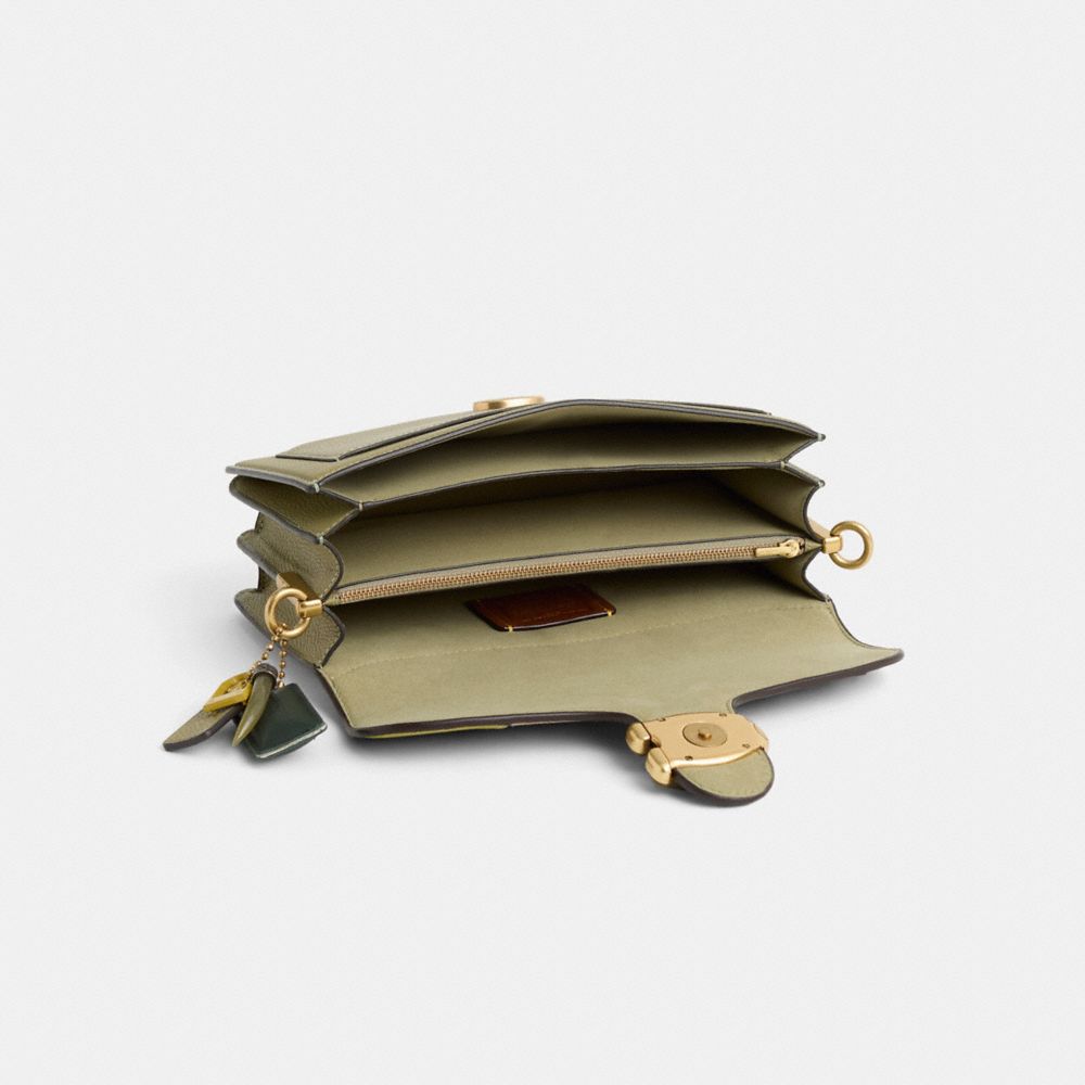 COACH®,Upcrafted Tabby Shoulder Bag 26,Leather,Shoulder Bag,Metal,Mixed Media,Logo,Gold Metal,Day Party,Olive,Inside View,Top View