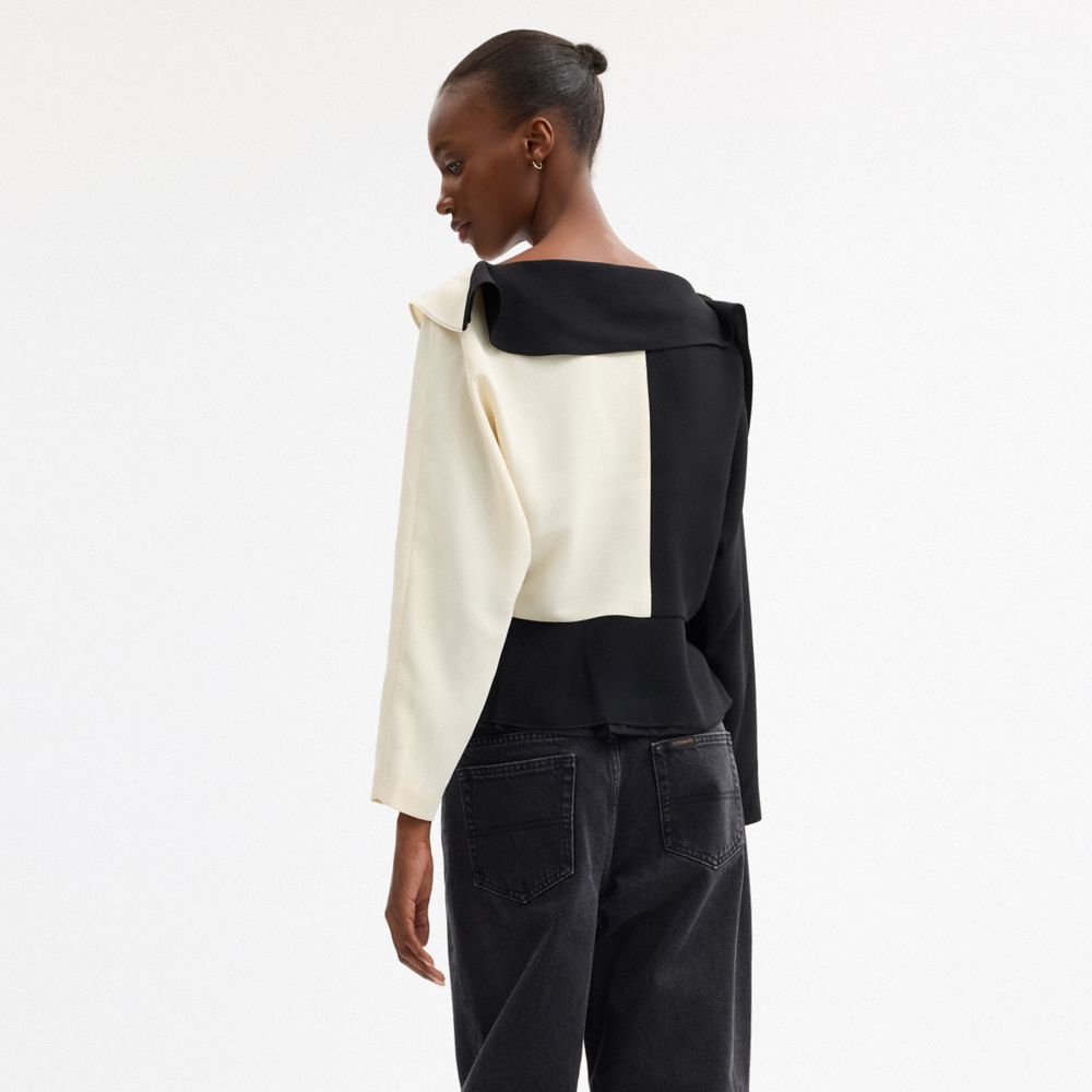 COACH®,Long Sleeve Cut Off Top,,Scale View