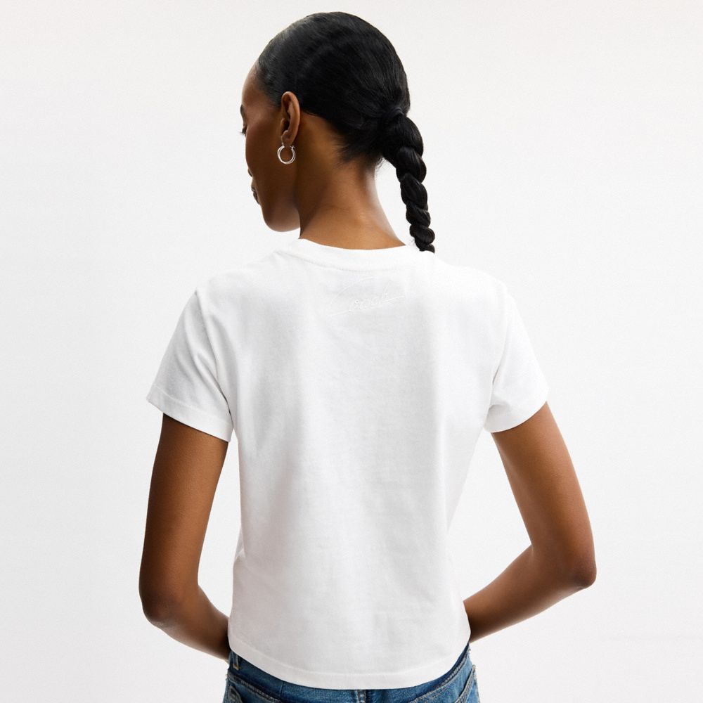 COACH®,Disney X Coach Pluto 90's Fit T-Shirt,Cotton,T Shirt,Casual,White,Scale View