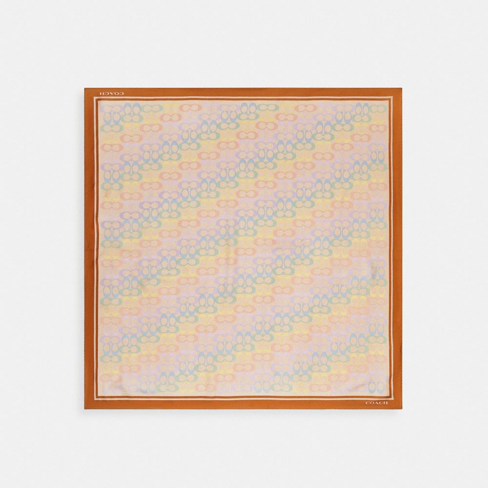 COACH®,Signature Rainbow Print Silk Square Scarf,,Front View