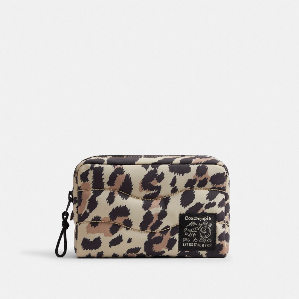 COACH®,Coachtopia Loop Pouch With Leopard Print,,Front View