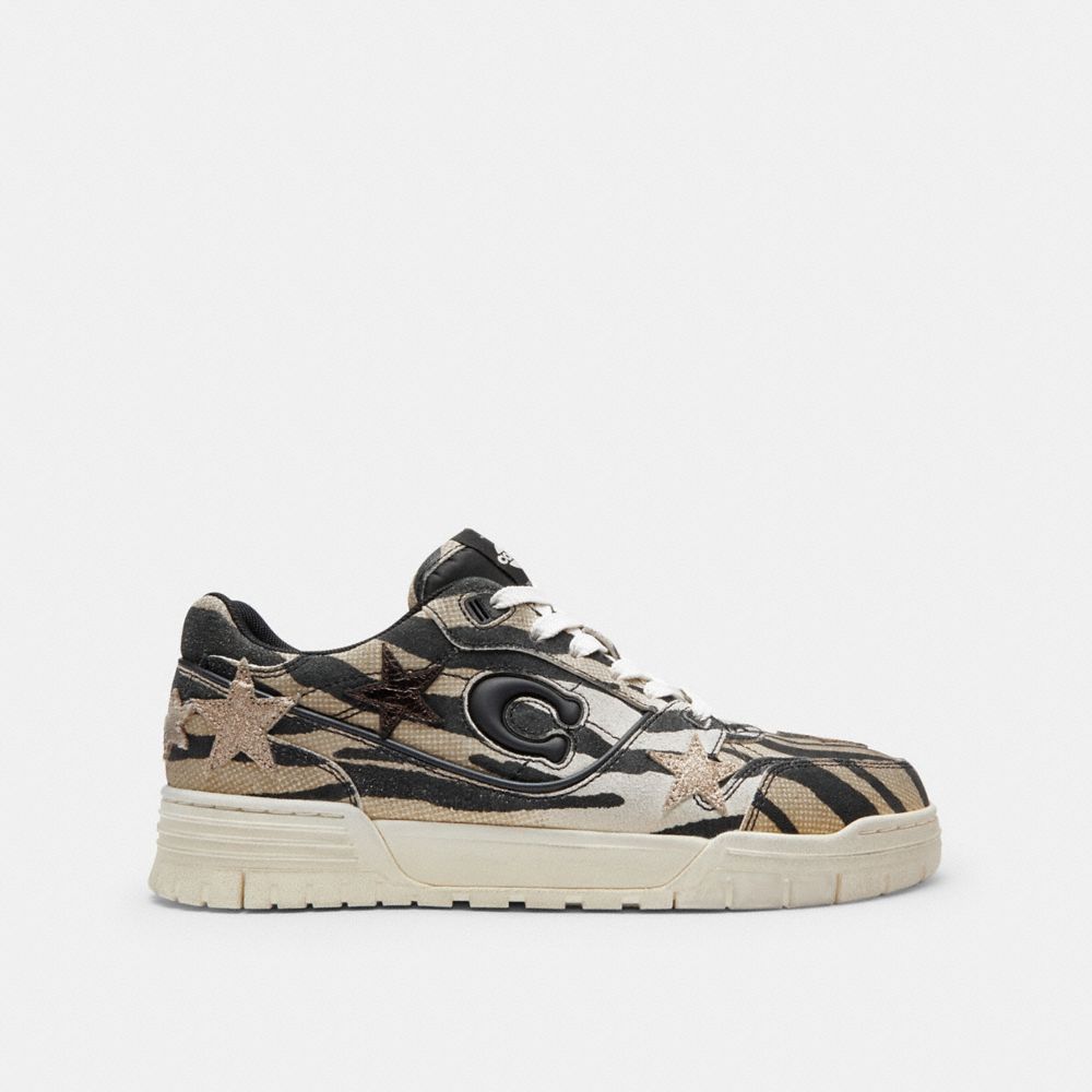 COACH®,Soho Sneaker With Stars,Rubber,Recycled Polyester,Polyester,EVA,Leather,Casual,Fabric,Plastic,Logo,Piping,Sustainab...,Multi Color,Angle View