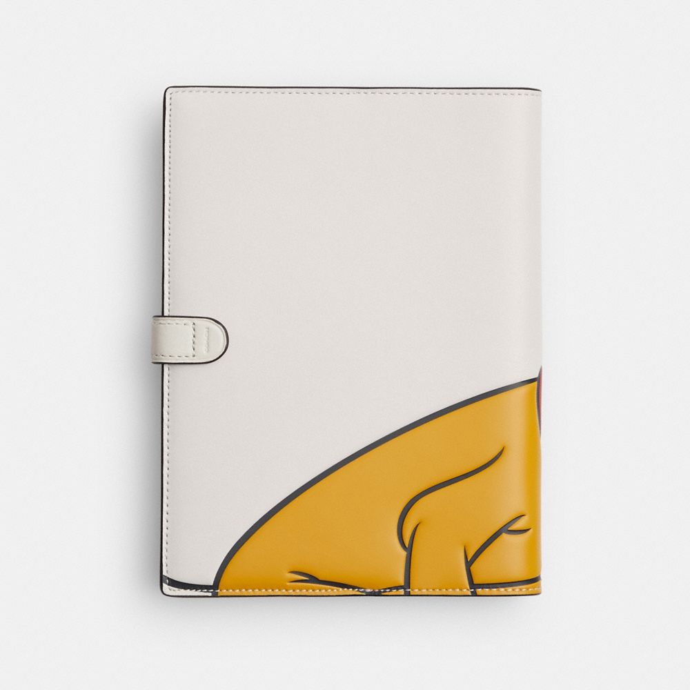 COACH®,Disney X Coach Notebook With Pluto,White,Back View