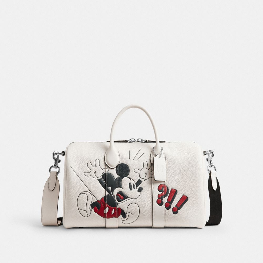COACH®,Disney X Coach Compass Bag 35 With Mickey Mouse,White,Front View
