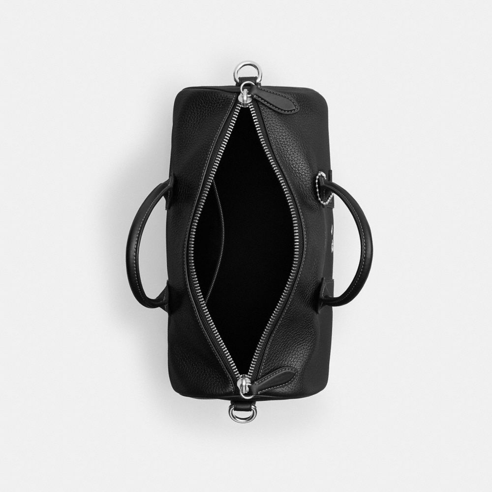 COACH®,Disney X Coach Compass Bag 35 With Mickey Mouse,Leather,Black,Inside View,Top View