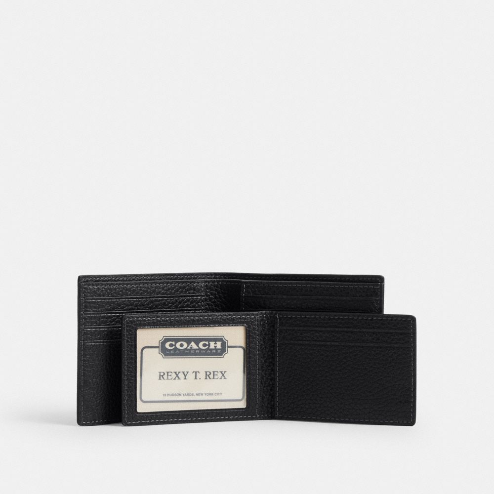 COACH®,Disney X Coach 3 In 1 Wallet In Regenerative Leather With Mickey Mouse,Black,Interior View