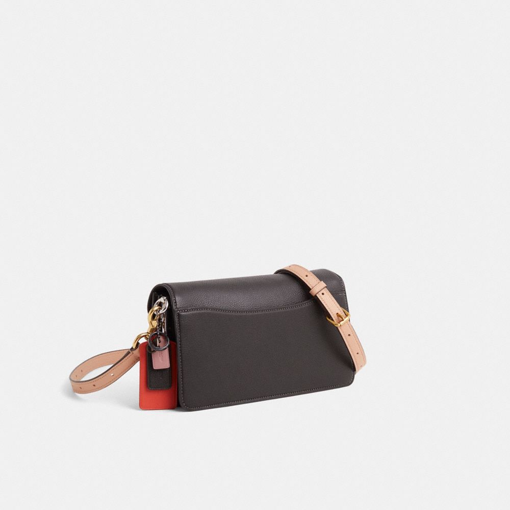 COACH®,Upcrafted Tabby Shoulder Bag 26,Leather,Shoulder Bag,Pattern,Metal,Logo,Day Party,Casual,Black,Angle View