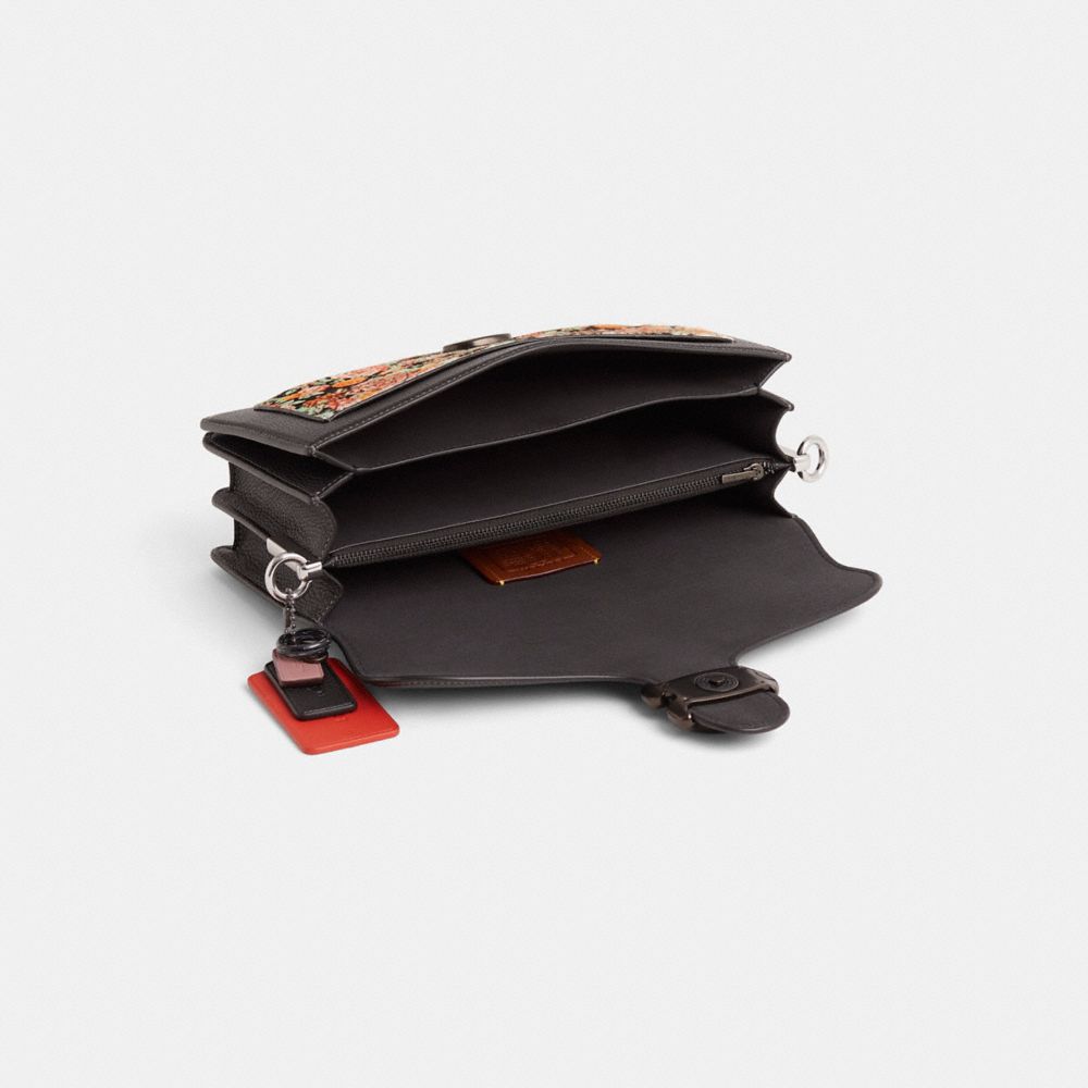 COACH®,Upcrafted Tabby Shoulder Bag 26,Leather,Shoulder Bag,Pattern,Metal,Logo,Day Party,Casual,Black,Inside View,Top View