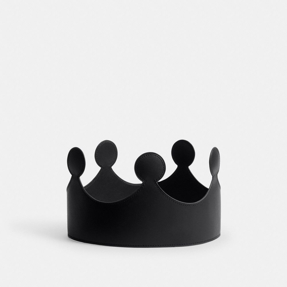 COACH®,Crown,Leather,Circle,Party,Black,Front View