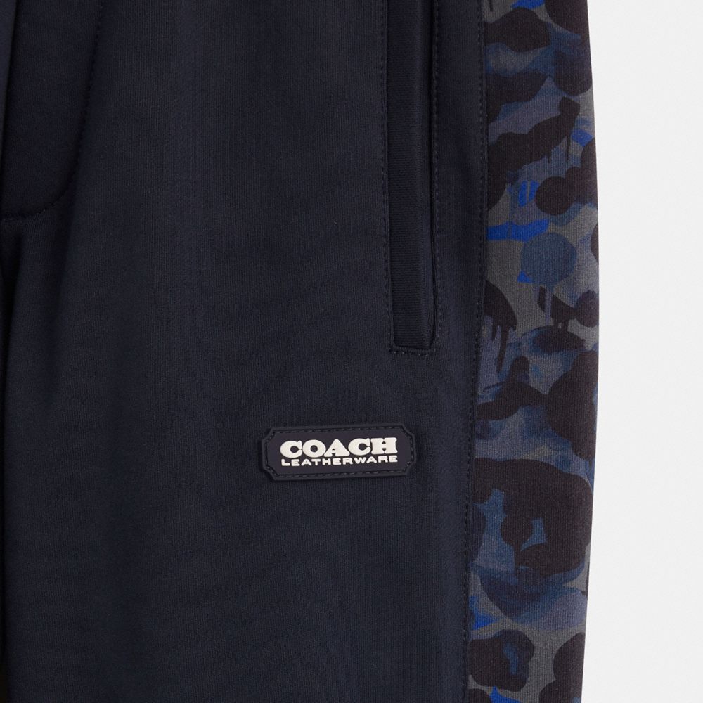COACH®,Restored Camo Printed Joggers,Cotton,Jogger,Sweatpant,Pattern,Logo,Drawstring,Casual,Navy,Scale View