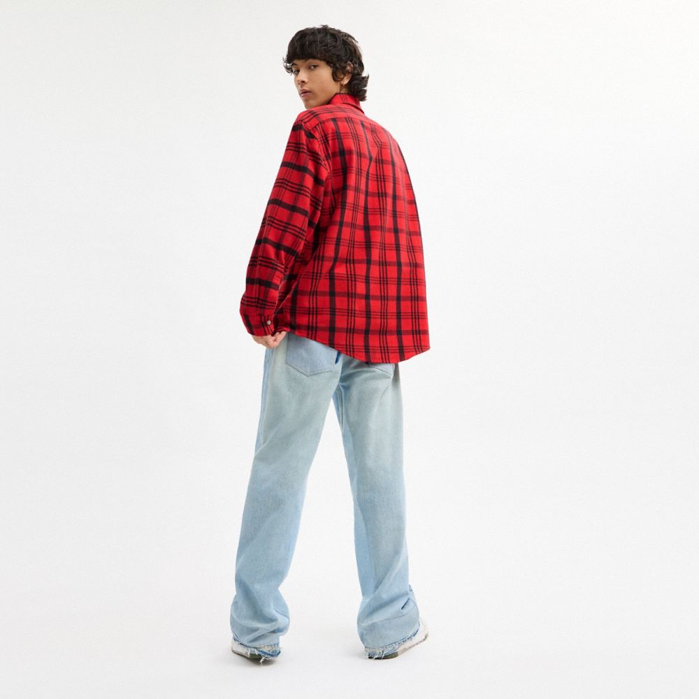 COACH®,Flannel Shirt,Multi Color,Scale View