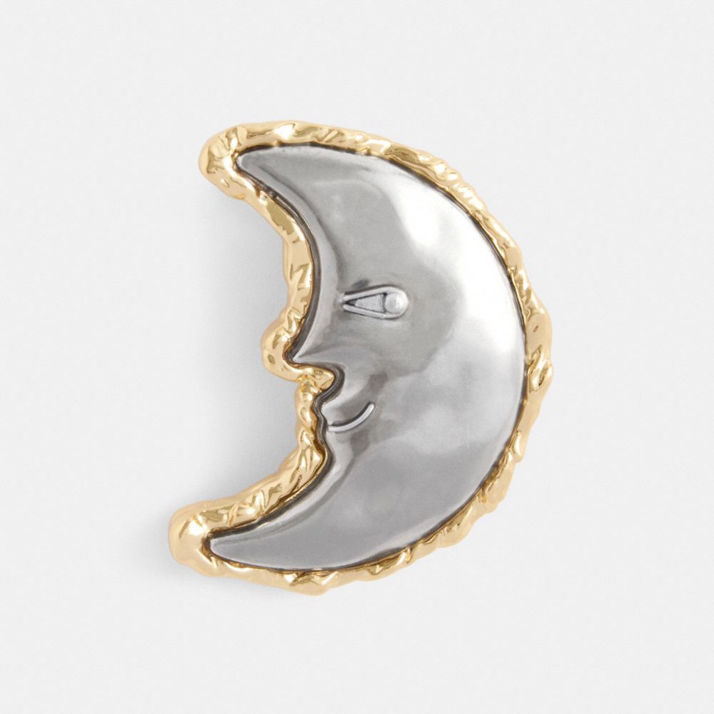 COACH®,Moon Earring,Single,Resin,Crescent Embellishment,Brass Silver,Titanium,Brass Gold,Casual,Gold,Front View