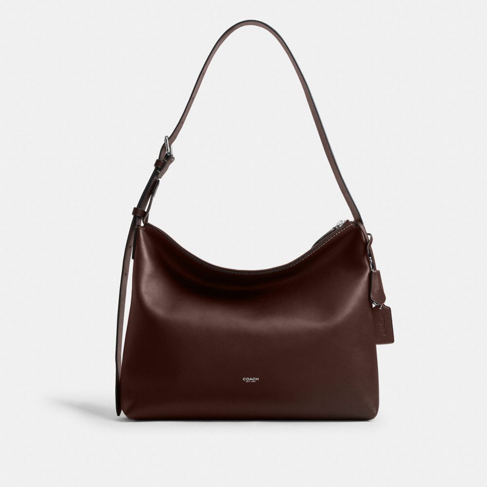 COACH®,Mott Messenger Bag 38,Leather,Crossbody,Adjustable,Casual,Brown,Front View
