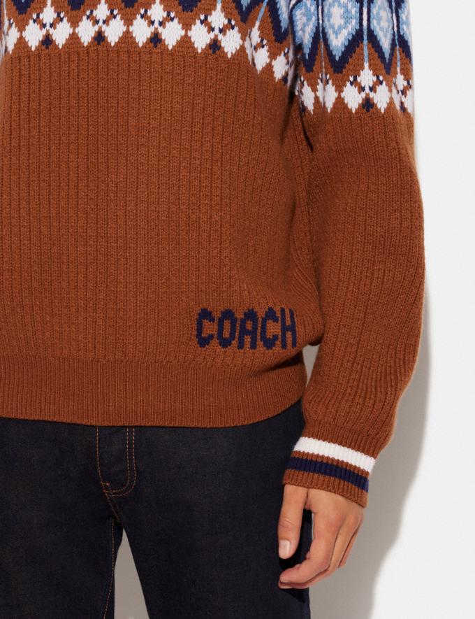 Coach Jacquard Sweater Brown Multi DEFAULT_CATEGORY Alternate View 3