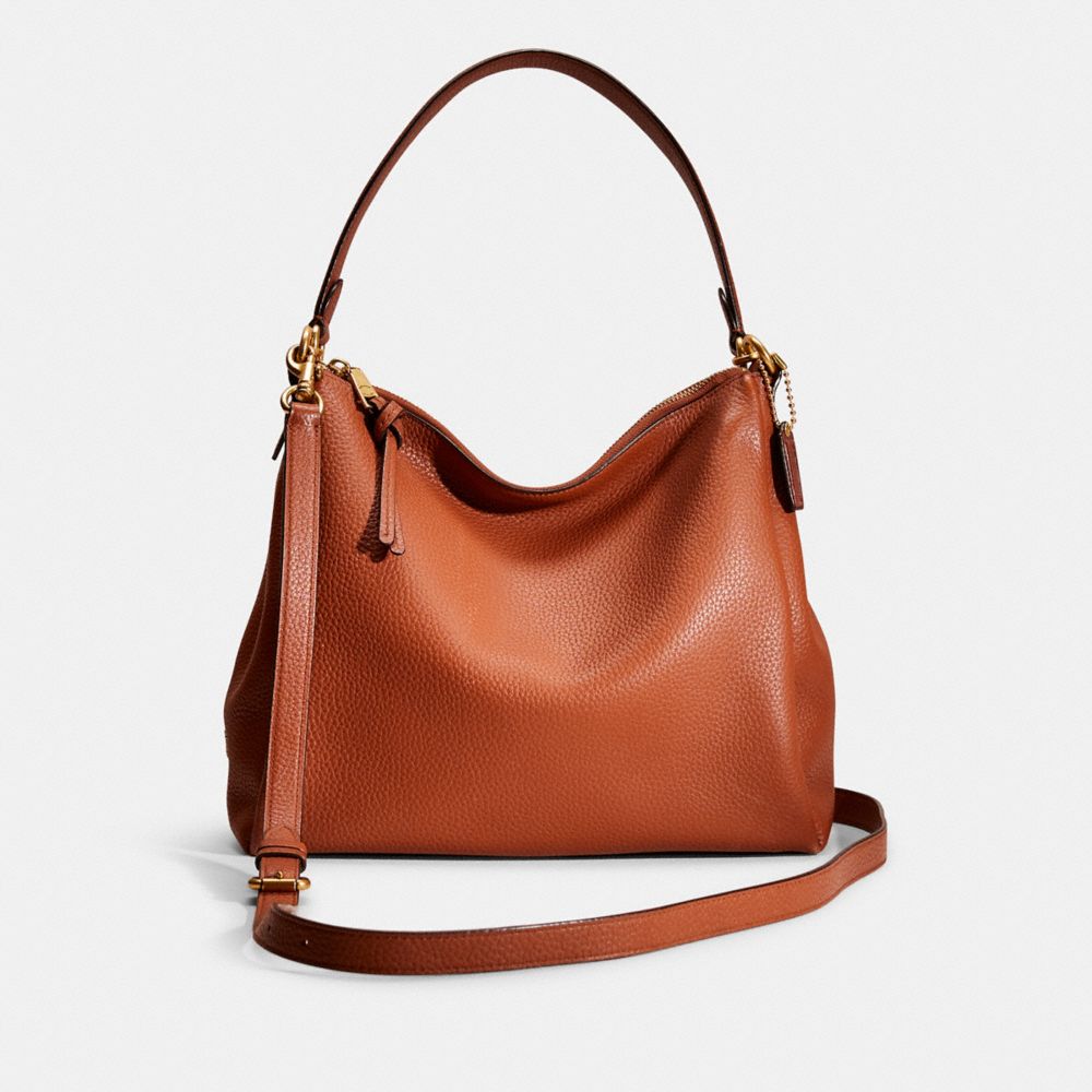 COACH®,Restored Shay Shoulder Bag,Leather,Hobo,Scratch Resistant,Casual,Brown,Front View