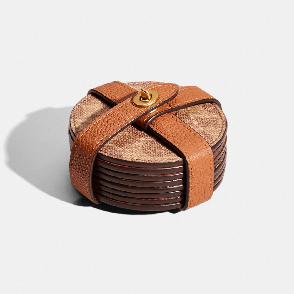 COACH®,REMADE COASTER SET,Mini,,Front View